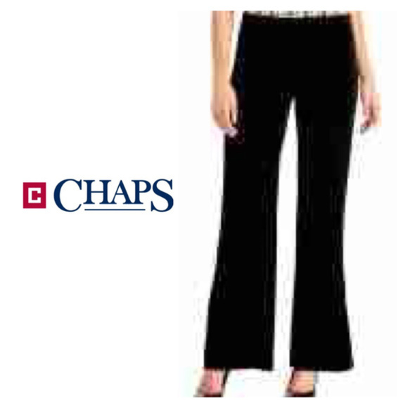 Chaps Pants - Womens Chaps Black Velvet Wide Leg Pants 6 NWT